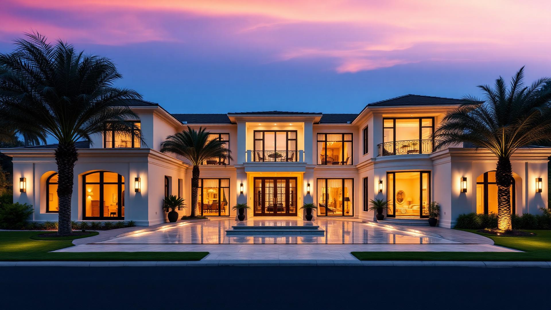Luxury villa at golden hour